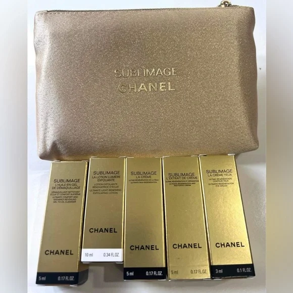 Chanel SUBLIMAGE Travel 8 Pieces Bundle  with SUBLIMAGE Pouch 6”x4.5” And Jars - Picture 3 of 16